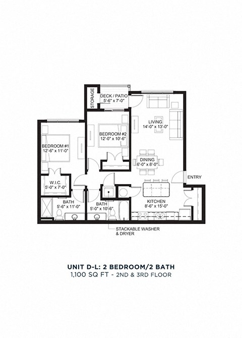North Range Crossings_2 Bedroom Floor Plan